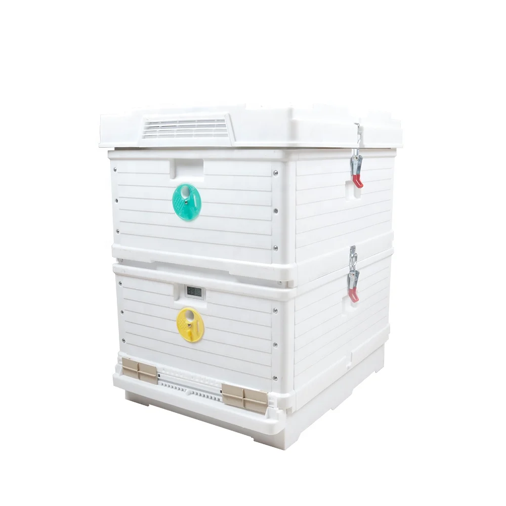 Wholesale Price Food Grade Langstroth Bee Box Plastic Beehive with a Thermometer