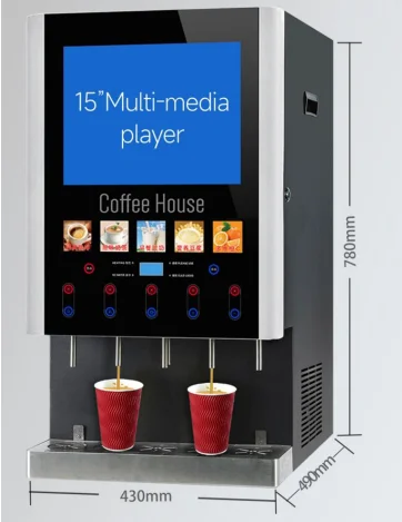 15' Led Screen Table Top Outdoor Smart 12 Button 5 Hot/Ice Drinks Instant Coffee Vending Machine