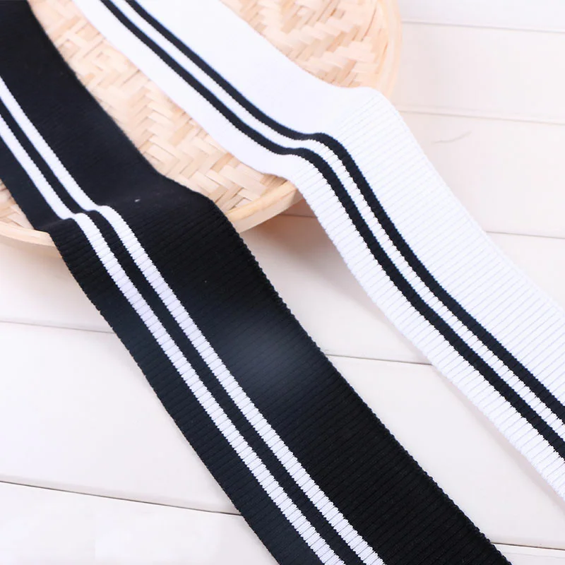 Cotton and Spandex Striped Rib Knit cuff for Down Jacket Clothing Accessories