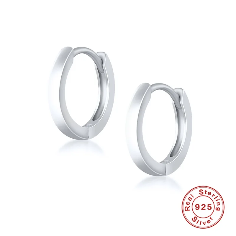 2021 Jewelry 925 Sterling Silver Plain Simplist Hoop Earrings Dainty Silver Earring