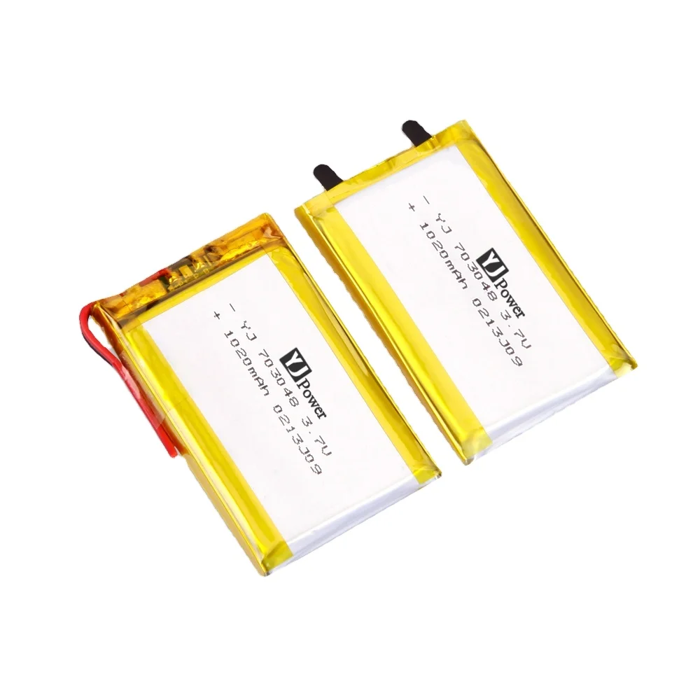 Small lithium polymer battery Rechargeable Battery 703448 3.7v 1020mah for Bike Light