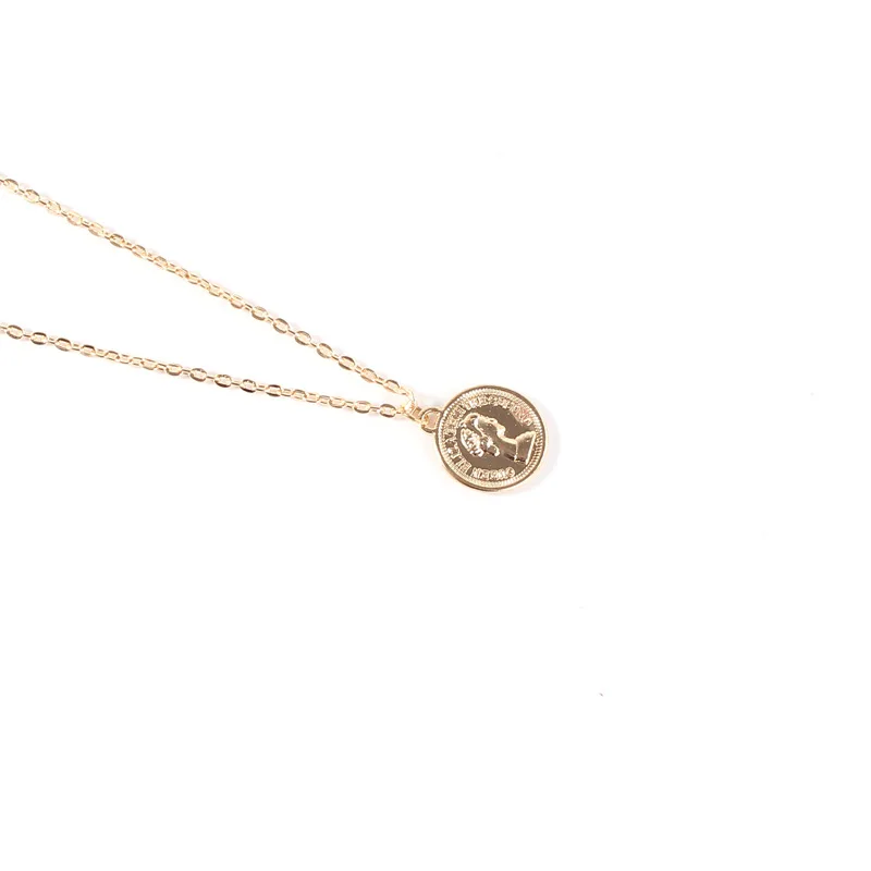  Explosive fashion all-match ladies necklace coin pendant simple personality torque chain locket choker necklet