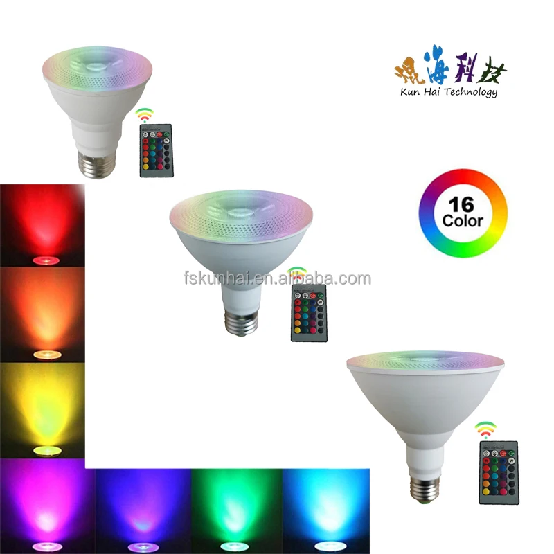 Светодиодный PAR20 PAR30 PAR38 точечные светильники RGB цвет регулируемый свет 16 видов цветов удаленное управление с помощью приложения