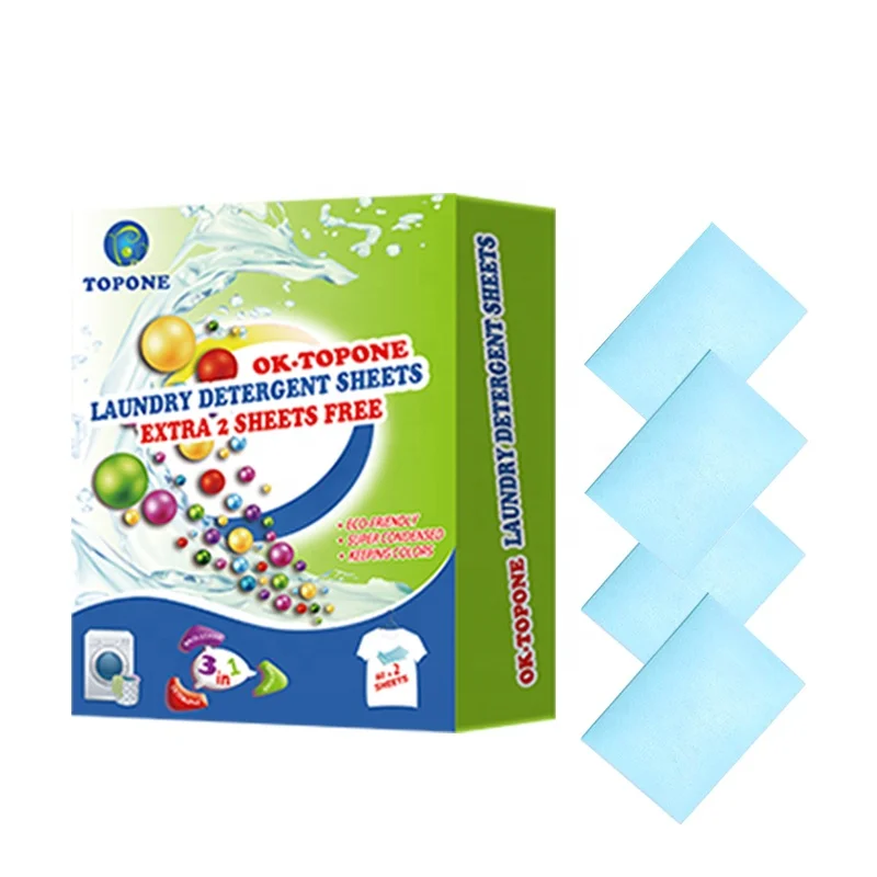 Topone Laundry Detergent Sheets Remove Clothes Odor and Remove Stains