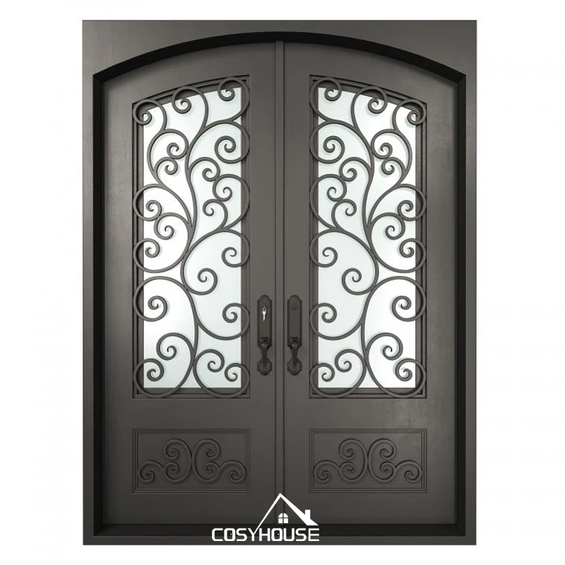 Renaissance style big iron doors traditional rustic large iron door design double entry wrought iron door