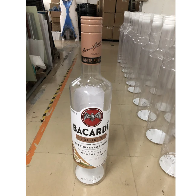 Vacuum Forming Bottle Shape Stand Up Plastic Totem Display Rack For Promotion