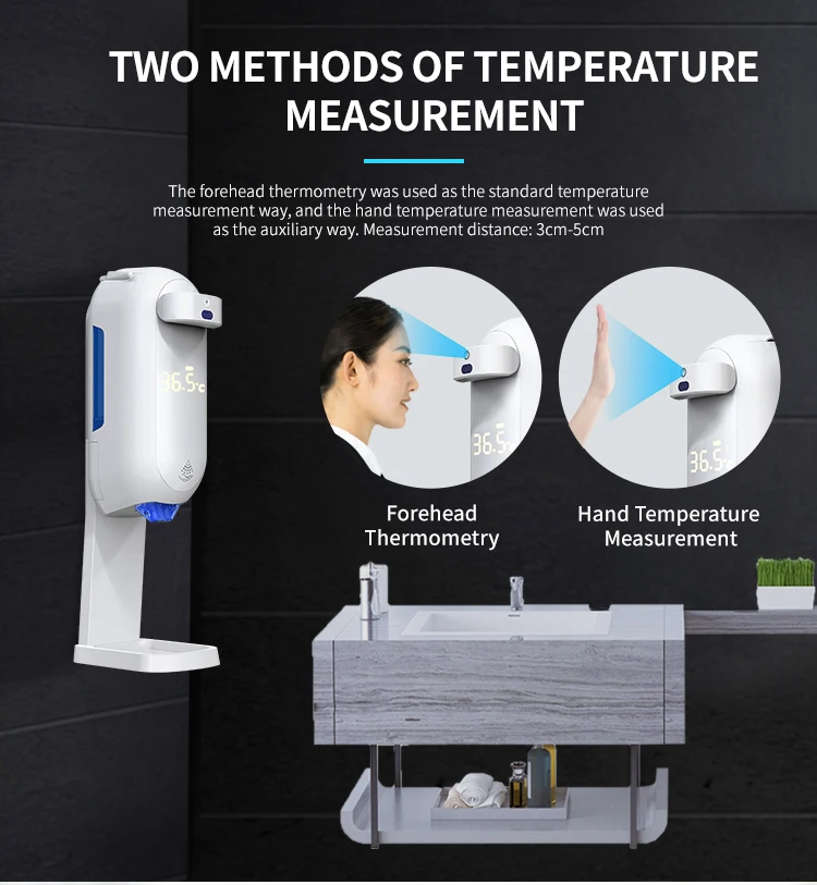 L5 Plus настенный термометр, дезинфицирующее средство для рук, автоматический дозатор жидкого мыла, датчик температуры спиртового спрея геля