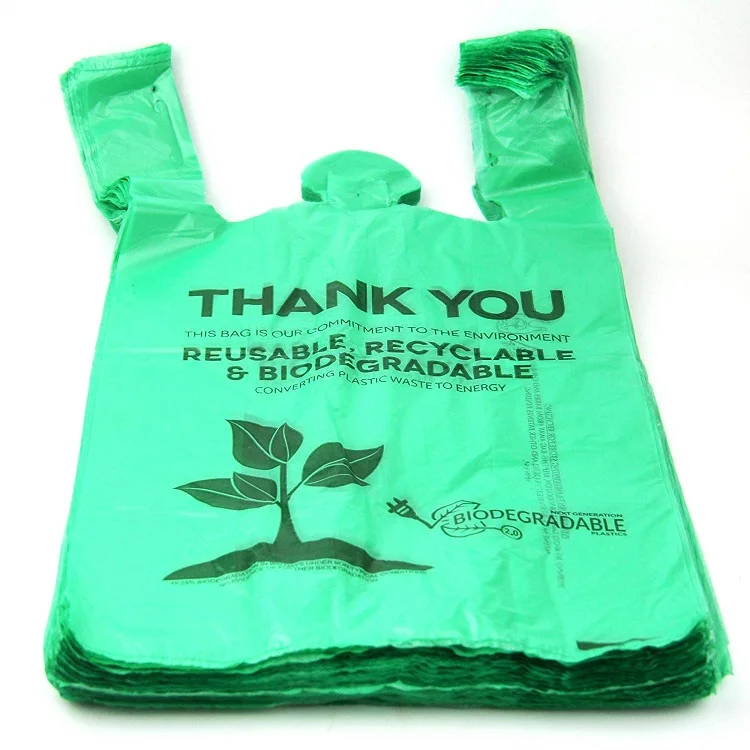 Thank You Shopping Recyclable Convenient LDPE Vest Bag Thicken Standard Size Strong HDPE T-shirt Plastic Customized Printing PE