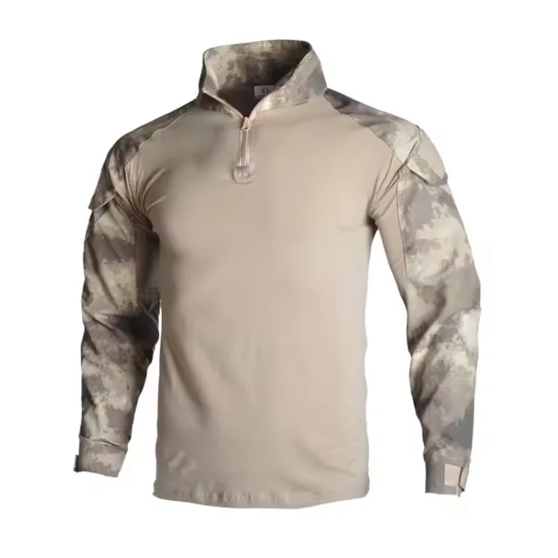Breathable Camo Uniform Suit in Spandex for Outdoor Activities Shirt Top CP g2 Tactical Combat Training