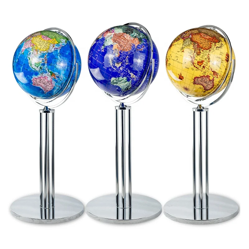 Seeball 50 cm four-column vertical bright chrome universal globe world globe for kids and educational