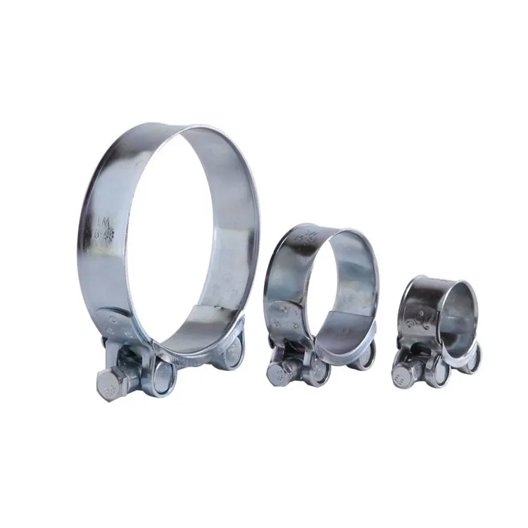 China Stainless Steel Hose Clamps Heavy Duty T Bolt Exhaust Pipe Clips Tube Fixing Clamps Metal Fastener Repair Clamps