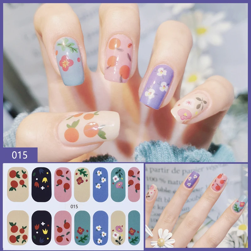 Missbloom 2022 Factory Colorful Pattern Semi Cured Gel Nail Strips Your Design Nail Wraps Korea