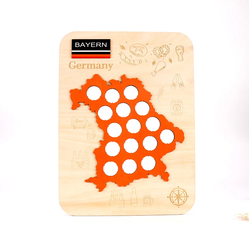 Factory direct popular affordable beer bottle  collector wooden spray paint map