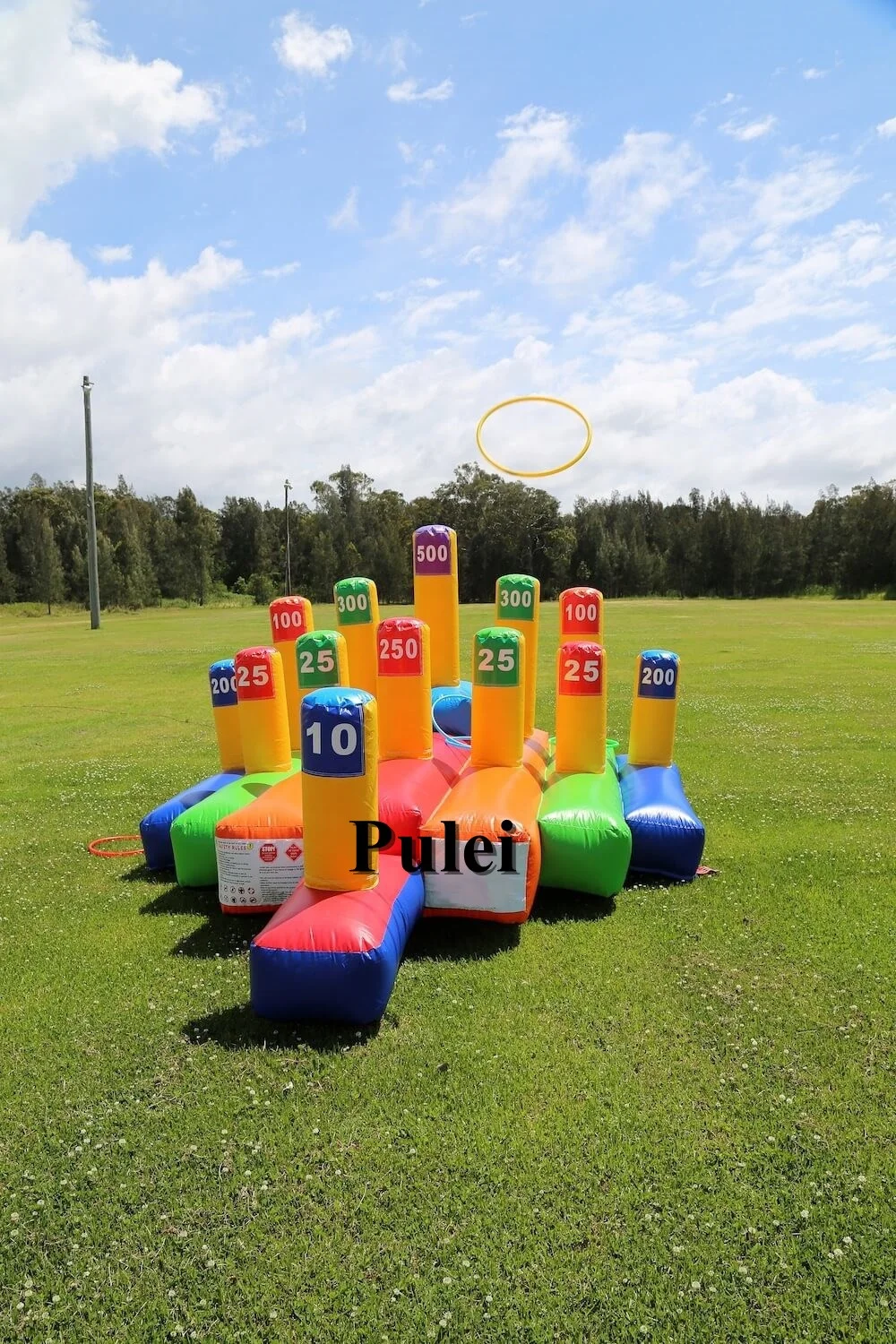 Kids N Adults Outdoor Amusement Throwing Rings Game Inflatable Interactive Game Inflatable Ring Toss Game