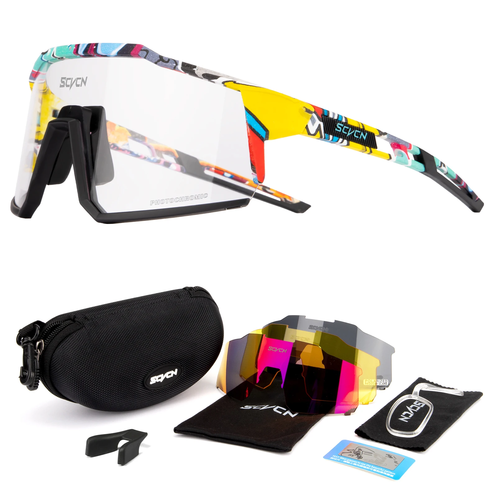 2022 SCVCN Polarized Cycling Sunglasses Men Women Outdoor Sport Glasses Running Fishing Eyewear Mountain Bike Bicycle Glasses