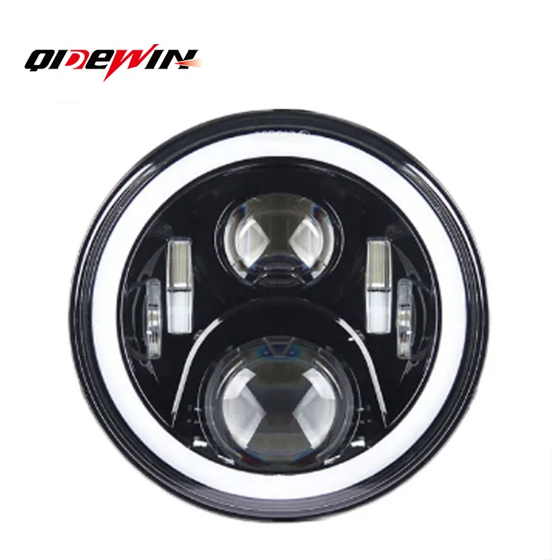 7inch led headlight Angel Eyes RGB Motorcycle Headlight with Hi/Lo Beam Projector Round For Ladas Niva 4X4 Uaz Hunter Hummer