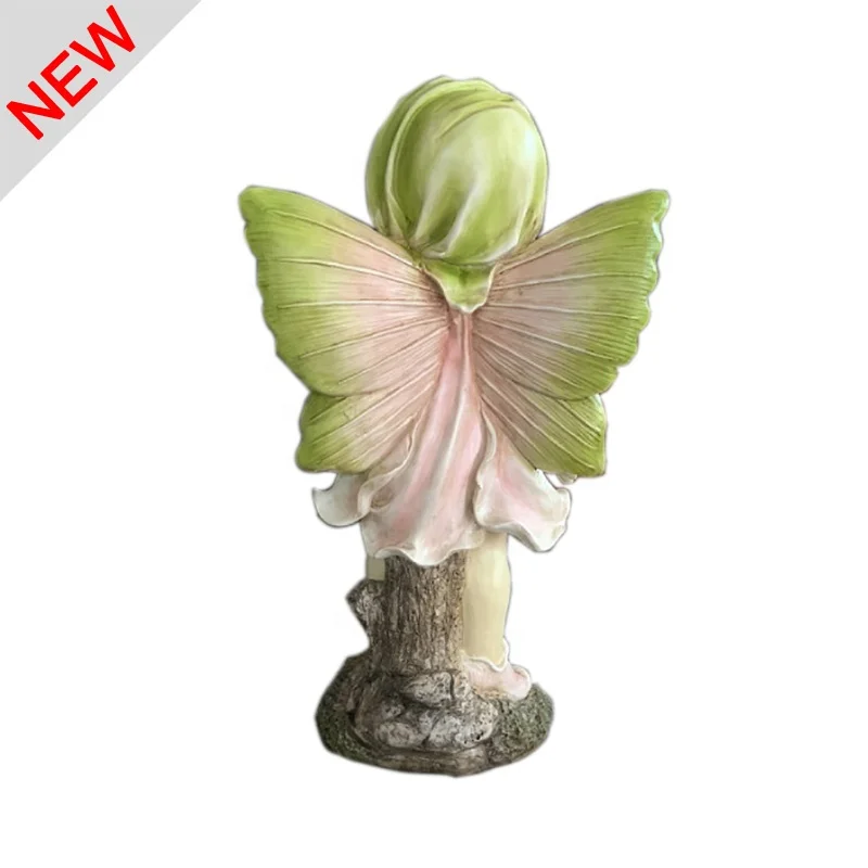 
Amazon Hot Selling Resin Fairy Hold Solar Lantern Garden Decoration 