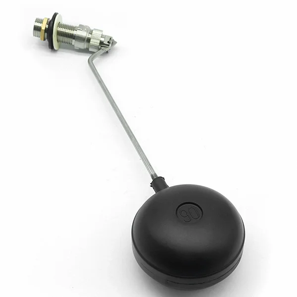 Tank brass floating ball valve with black plastic ball