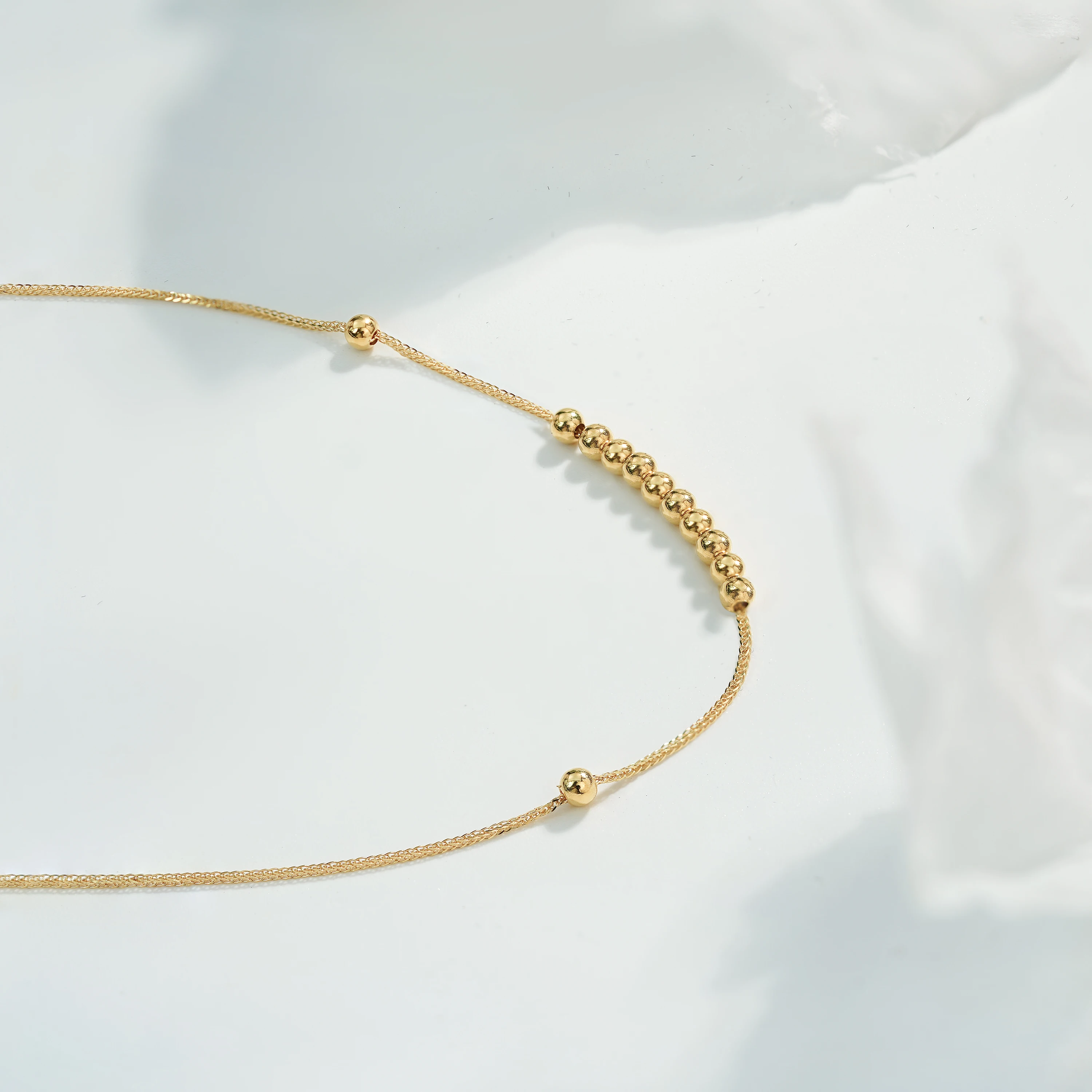 PCX Jewelry Au750 Pure 18k Gold Chain Necklace 18K Gold Bead Chain wholesale Promotion Real Gold Jewelry Women ladies Gift