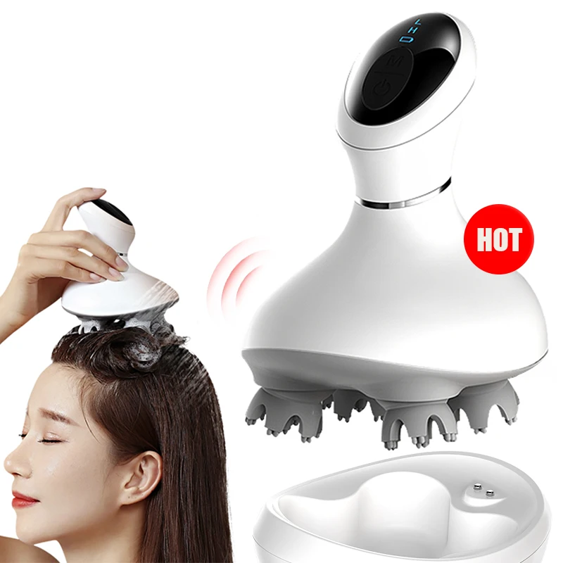 Electric Head Scalp Massager Machine Waterproof Handheld Head Vibration Scalp Massager
