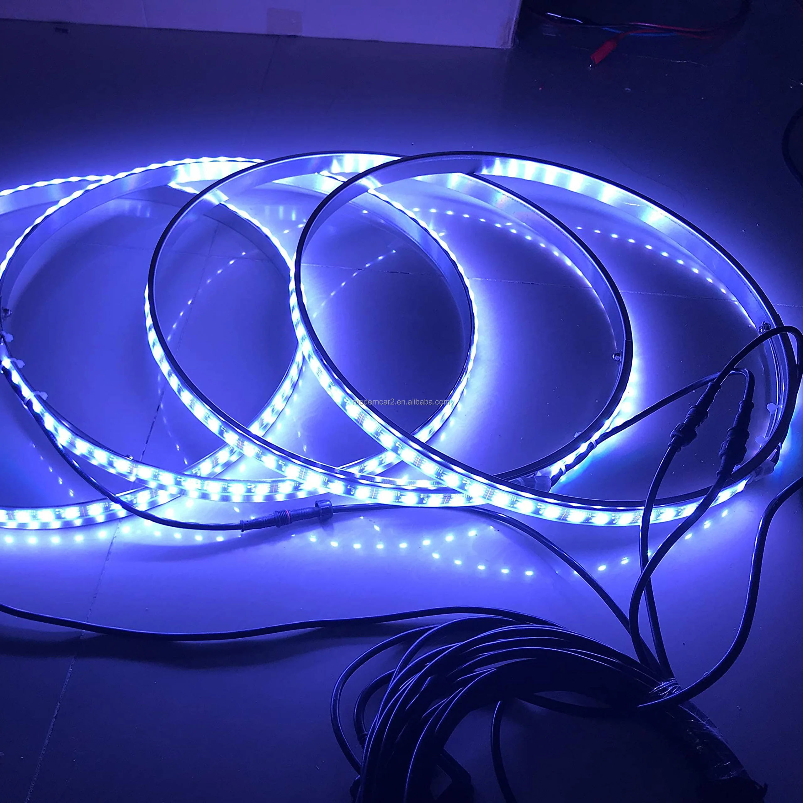 Led Car Hub Light APP/Remote Control Auto Wheel Ring Strip Adjustable Waterproof Decoration Atmosphere Light Rgb Neon Lamp 4PCS