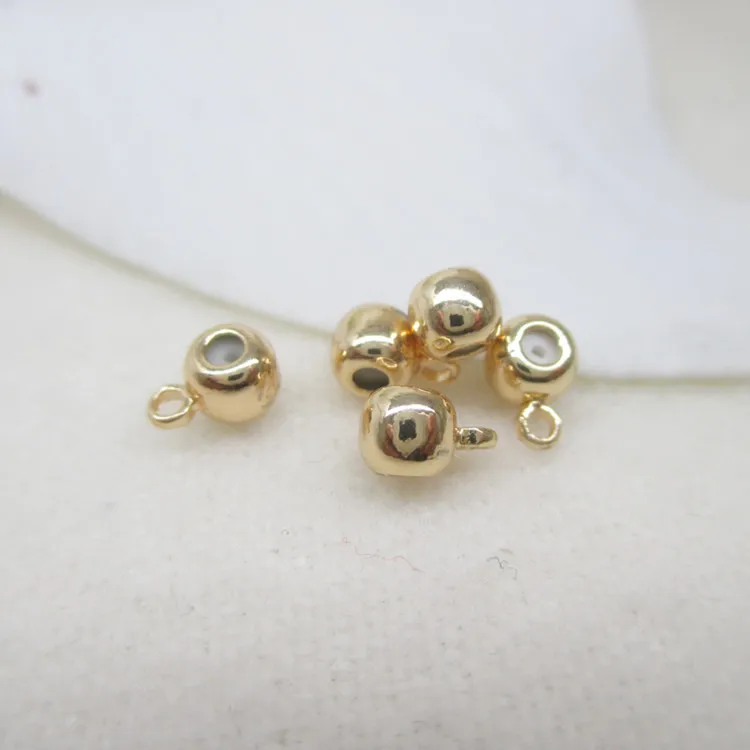 Wholesale 24K Triple Gold Plated silica gel spacer beads conector for making bracelet necklace jewelry