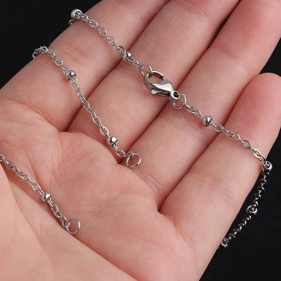 1.5mm Short Stainless Steel Four-ring Steel Ball Chain Fashion Chain Choker Necklace