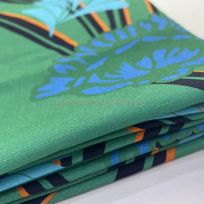 Factory wholesale linen printed dress shirt 100% pure linen clothing fabric