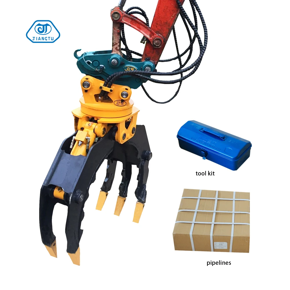 360 Rotating 20 Ton Excavator 5 Fingers MS Motor Forestry Hydraulic Log Grab
