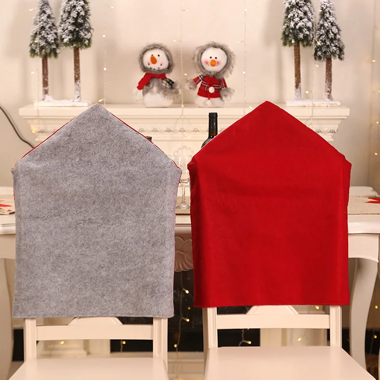 Holiday Party Decorations Factory Wholesale Santa Claus Red Hat Christmas Chair Set Christmas Family Restaurant Decor Chairs Set