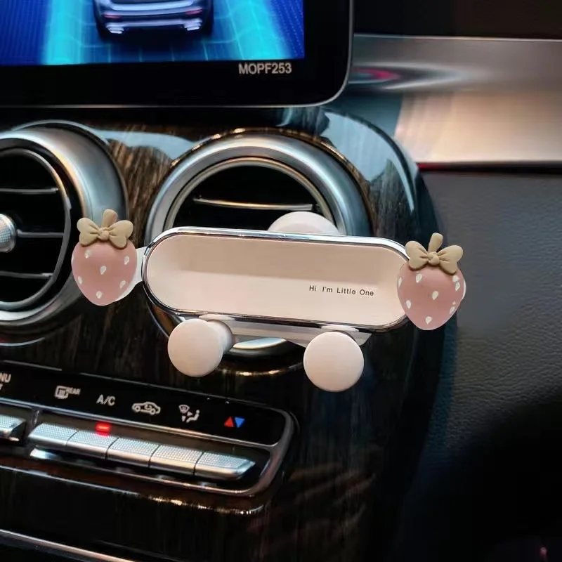 Car mobile phone holder, car air outlet, gravity, cute cartoon navigation stand