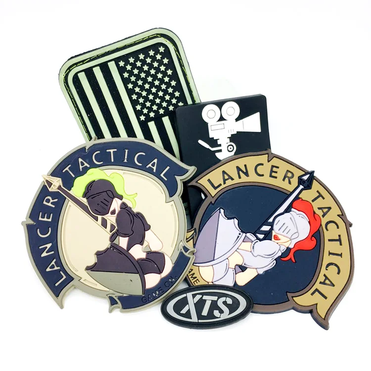 factory direct Embossed Custom Logo Soft Pvc  Rubber Patch