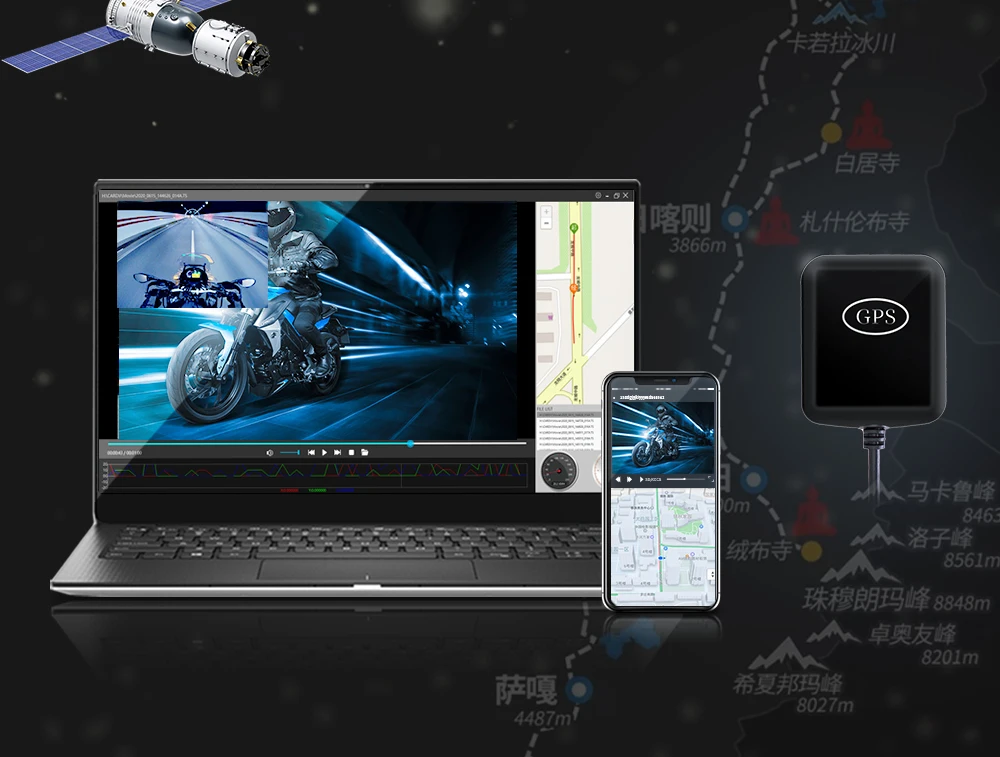 Dual Lens 1080P Gps Waterproof Ip67 Dvr Recorder Camara Moto Wifi Dash Cam For Motorcycle