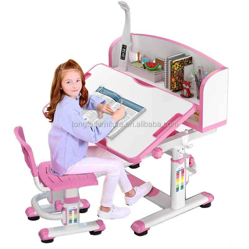 Tongsheng Factory Adjustable Preschool Table Chairs Desk for Lower Primary Kids