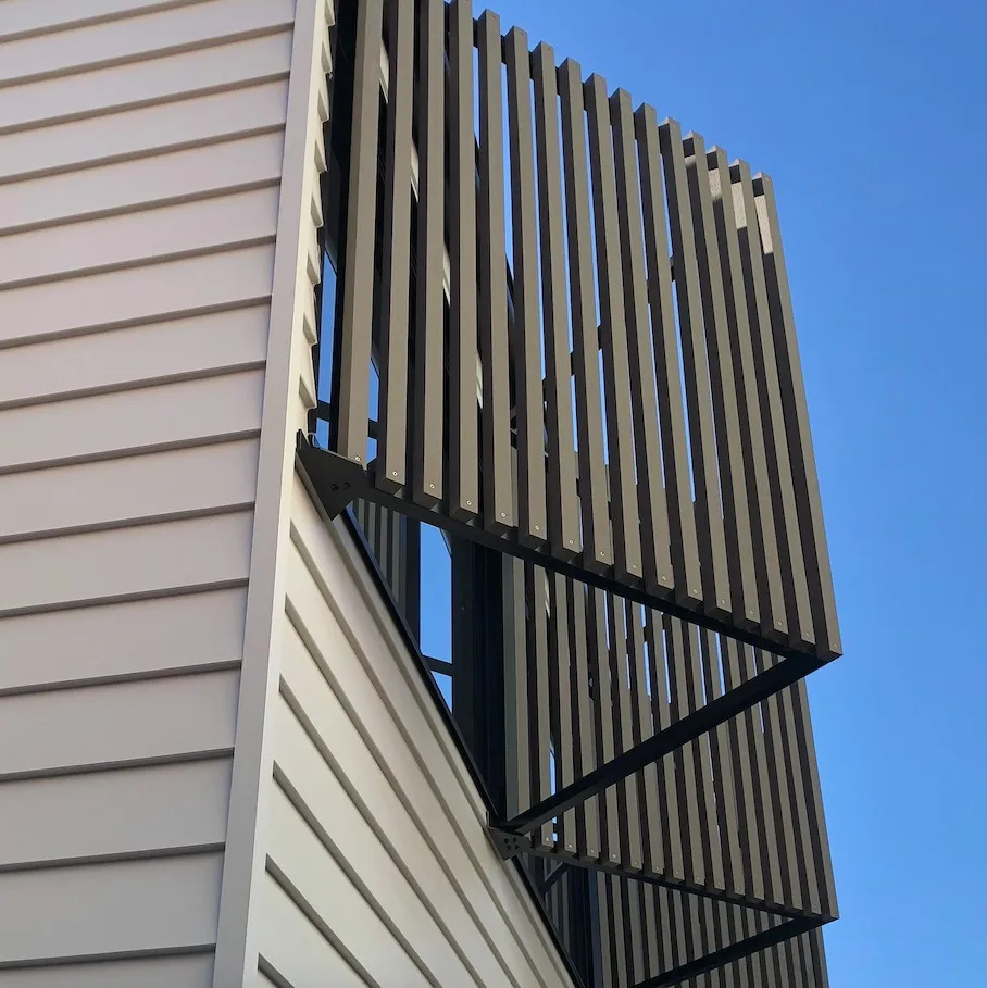 Fuju Capped composite Wall cladding  Wood Grain outdoor wpc timber tube partition