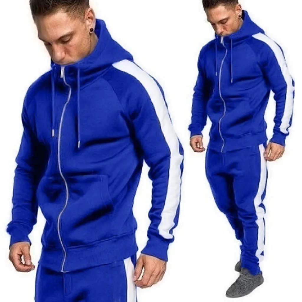 
High Quality Custom Solid Jogger Suit Zipper Fashion Tracksuit Pants Jogger Sweatshirt For Man 
