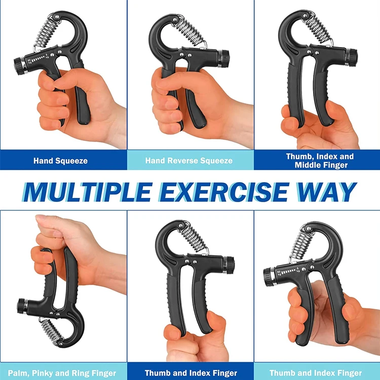 Adjustable Fitness Hand Exerciser Grip Strength Trainer with Adjustable Resistance 11-132 Lbs