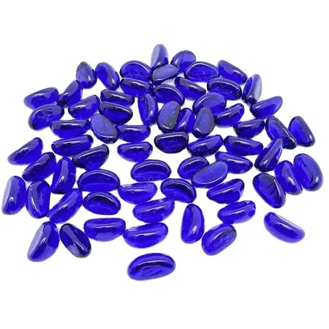 Fish tank home decoration fireplace cashew shaped colorful fire pit glass beads