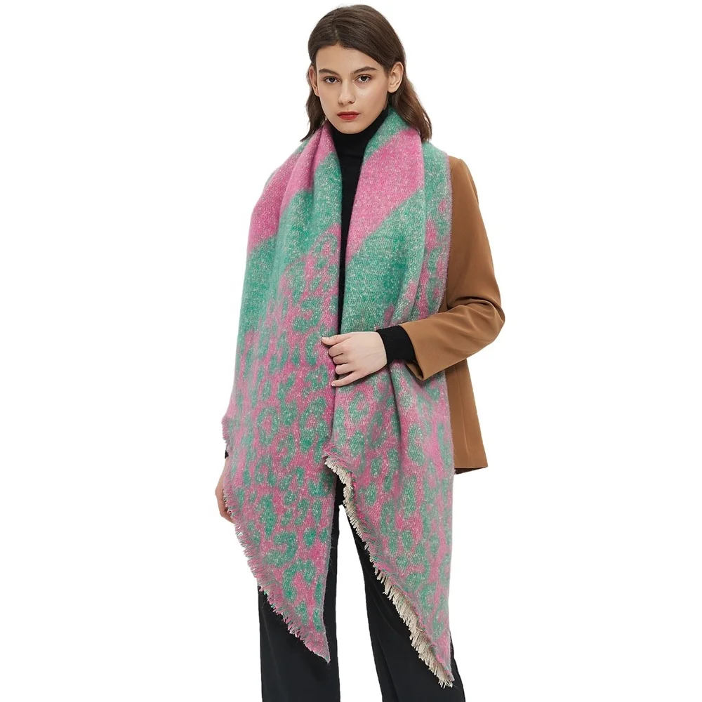 2023 cozy scarfs for women oblique angle leopard pattern stylish alibaba scarves