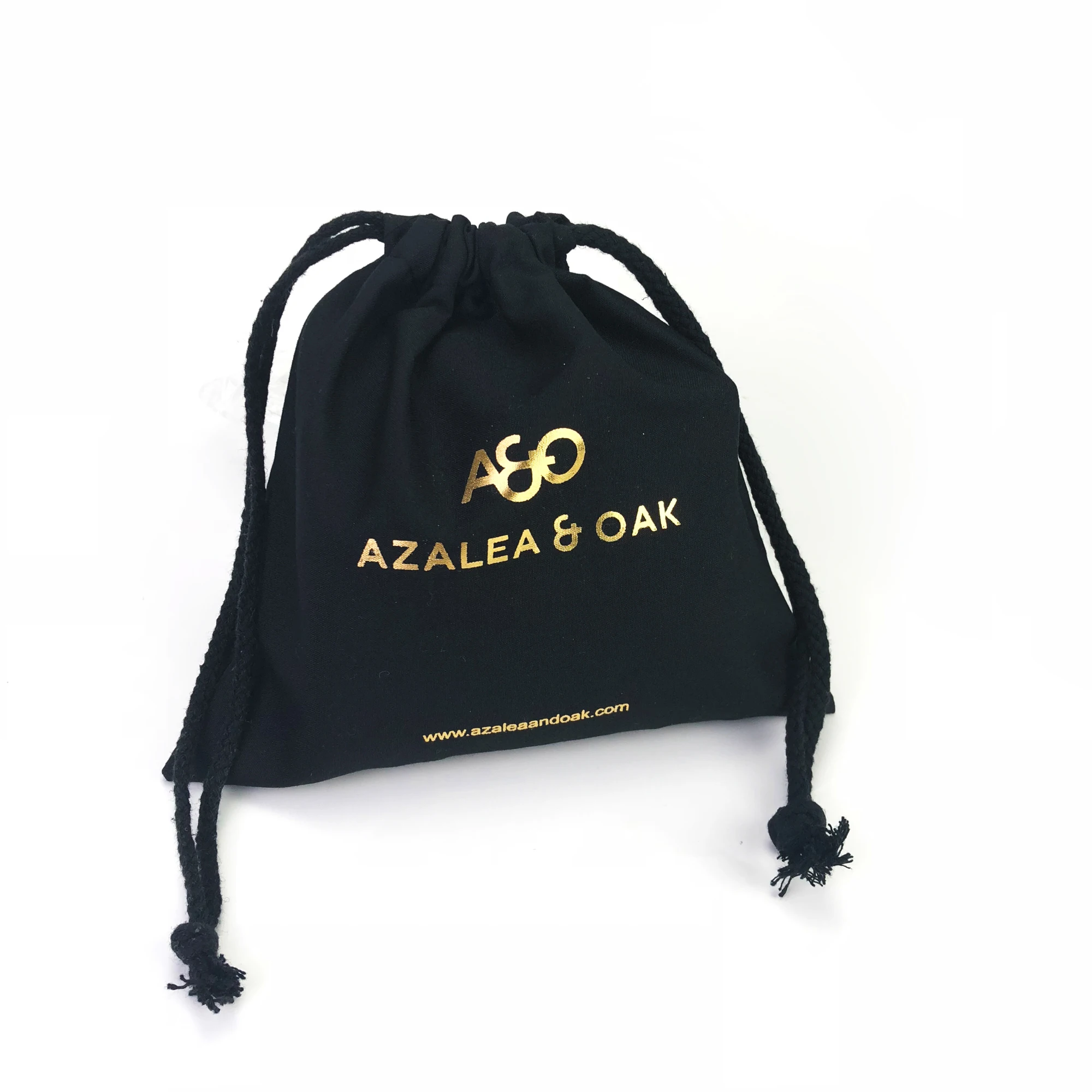wholesale custom gold foil logo cotton clothes Manufacturer Bag Portable Travel Storage Pouch Drawstring Dust Bags