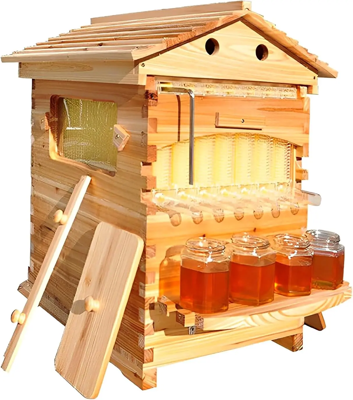 Automatic Beehive Golden Palace Flowing Super Honey Super with 7PCS Flows Frames