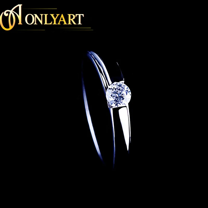  Простой дизайн для женщин кольца твердые Косынка Муассанит в 14K или 18k золото кольцо