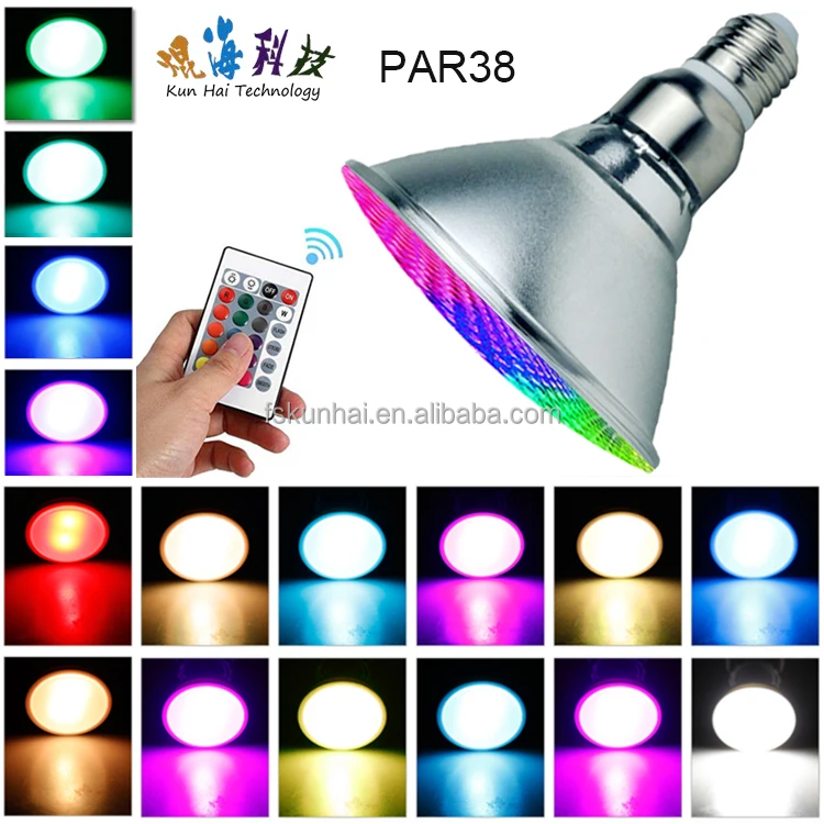 Intelligent remote control RGB 16 color dimmable LED PAR20 PAR30 PAR38 spotlights KH-KN-RGB
