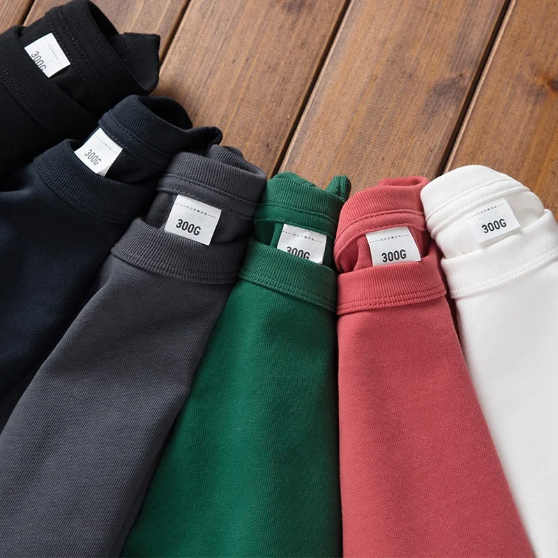High Quality T-shirts Unisex Plain Combed 220 gsm 100% Cotton Tshirt Algodon Blank Thick Heavy Cotton T Shirt