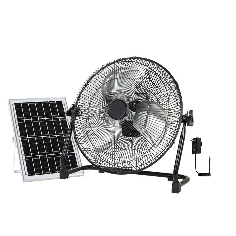 AC DC 20 inch USB Knob Switch  TDSCF1BW OEM  Rechargeable  Stand Solar Power fans