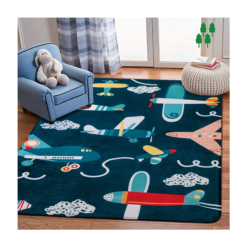 Plane Printed Educational Funny Play Mat Children Nursery Rugs Carpet for kids baby room floor Decor
