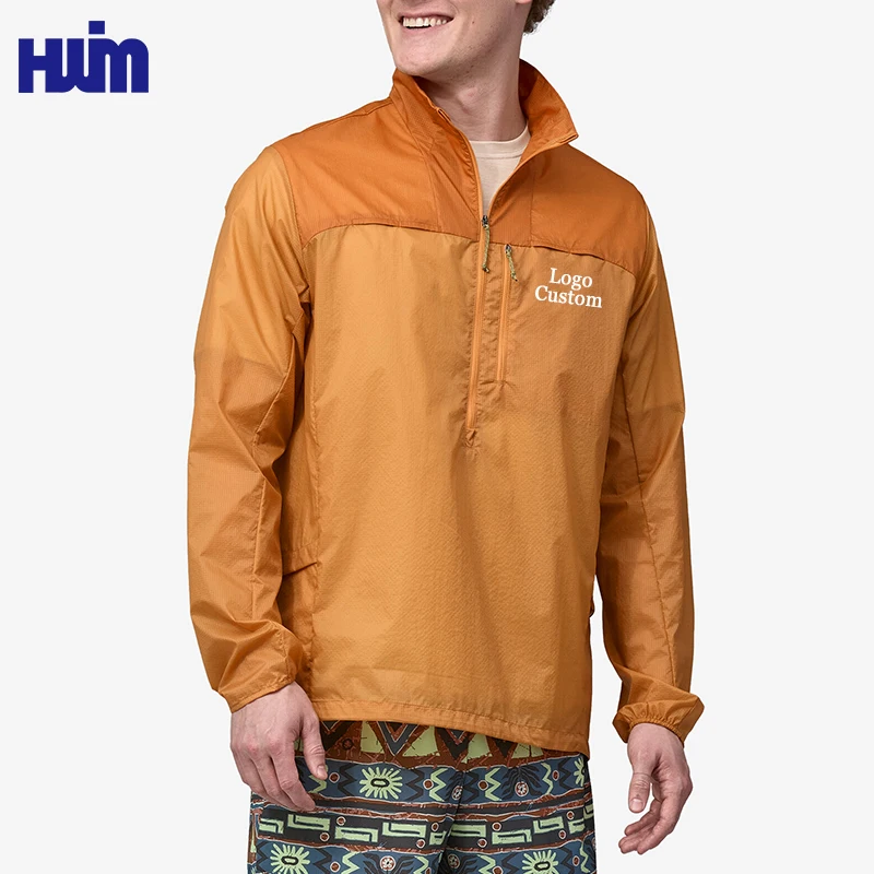 1/2 Zip Pullover jackets High performance Casual Workwear 105g Nylon Lightweight Waterproof Outdoor Hiking Punching Clothes
