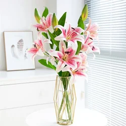 Golden geometric art glass vase can store water diamond-shaped metal vase