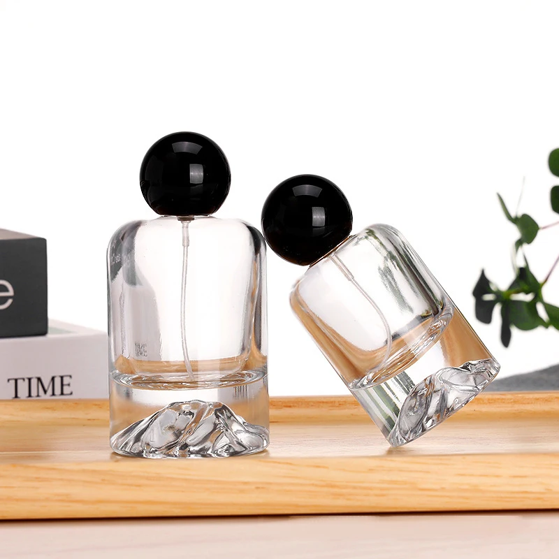 Design Luxury Ball Cover Top Parfum Botol Packaging Unique Empty 30ml 50ml 100ml Glass Spray Perfume Bottles For Sale