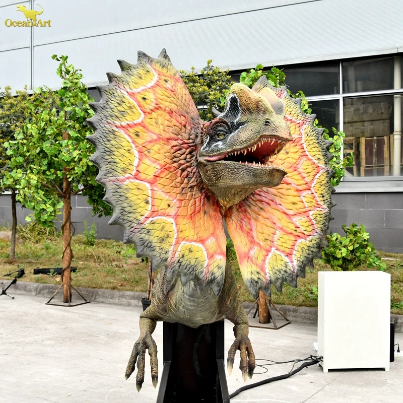 AD-RN078   Life Size Dinosaur Dilophosaurus Head For Dinosaur Exhibition